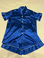 Blue satin pjs