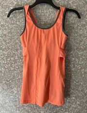 Lole Peach Cross Back Strap Activewear Tank Top - Size Small - Shelf Bra, Pocket