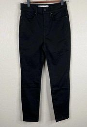 AYR Womens The High Rise Skinny Leg Jeans Size 29 Jet Black Stretchy Denim Ankle