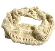 Rue 21 Beige Infinity Scarf with Fringe