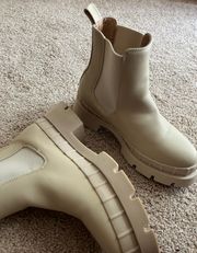 Cream Ankle Boots