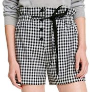 NWT Rag & Bone Black and White Gingham Camille Cinch Waist Shorts Size 4