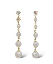 Elegant White Pearl Dangle Drop Earrings for Women