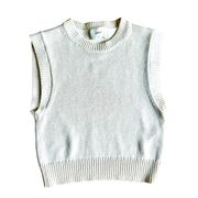Aritiza Wilfred Cream Sleeveless Sweater Vest Size Small Knit Business Casual