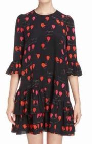 NWOT Alexander McQueen heart print silk dress