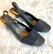 Naturalizer N5 Comfort Slingback Low Heels Shoes Gray Size 6M