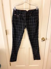 Y2K grunge black plaid skinny jeans