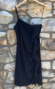 Sam Edelman Black One Shoulder Sheath Dress Size 10 NEW