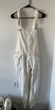 White Denim Overalls