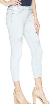 Alec Sunpeak Mended Light Wash Mid-rise Cropped Skinny Jeans