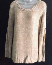 Apostrophe by Anthropologie Tan Knit Sweater L