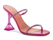 AMINA MUADDI Gilda Glass Slipper Mule in Magenta & Fuchsia 37.5 Womens High Heel