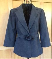 The Limited Collection grey pinstripe Blazer suit Jacket with belt size Small