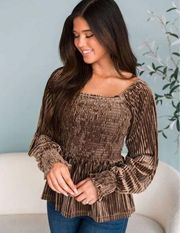 In Loom Ready for Anything Modest Peplum Top Size Large NWT