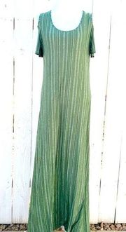 Exist olive long maxi cold Shoulder dress Size Large NEW