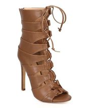 Nikia Lace Up High Heel Sandal Peep Toe Stiletto