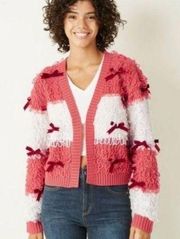 Mighty Fine  As Seen On TV looped thread bow cardigan size medium