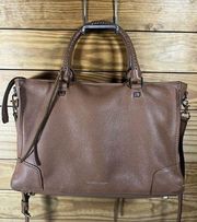 REBECCA MINKOFF Zip Brown Leather Handbag Satchel Crossbody