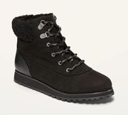 Faux suede hiking fashion boots