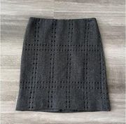 Etcetera EE Gray Wool Skirt Size 0 Lined Cut Out