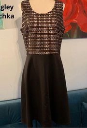 Women’s  Belle Badgley Mischka Textured Dress Black Size 10 EUC