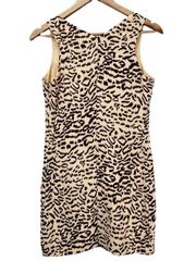 Reiss Womens 6 Leopard Animal Print Sleeveless Tank Mini Dress Silk Scoop Neck