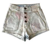 SANDRO Flow Floral Denim Shorts