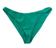 Lulus Women's Bikini Bottom Sz L Solid Green Cheeky New with Tags