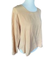 Habitat Women's Golden Peach Flared V Shape Long Sleeves Scoop Neck Sweater Size