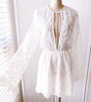 SABO LUXE Lax Off White Lace Mini Dress