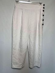Club Monoco 22" Inseam White Linen Side Button Capri Pant