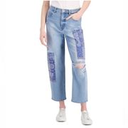 STYLE & CO Petite High-Rise Patchwork Vintage Classic Mom Jeans Size 6 Petite