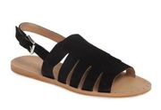 Halogen Jannie Flat Sandals Black Suede Size 7.5 NEW