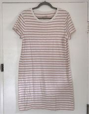 Universal Threads Universal Thread White Striped T Shirt Dress M