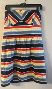 Curtain Bluff Striped Strapless Dress Size 14