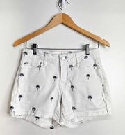 Crown & Ivy Shorts Womens Tropical Denim White/Blue Size 4