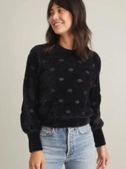 Arielle Crewneck Sweater in Black/Metallic Funfetti size Medium (M)