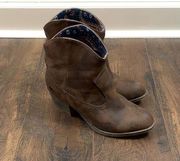 Rocket Dog Leather Brown Ankle Boots