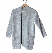 Open heather grey cardigan