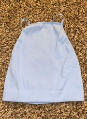 Zenana Light Blue High Neck Brami crop Top