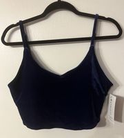 Elation Blue V-Neck Velvet Crop Top A-C cup Sz XL NWT