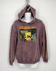 SpongeBob Squarepants Women's Hoodie Size L Acid Wash Purple