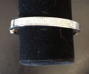 Badgley Mischka Silver Bedazzled Bangle Crystals