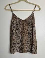 Equipment Leopard Print Silk Tank Top Camisole S