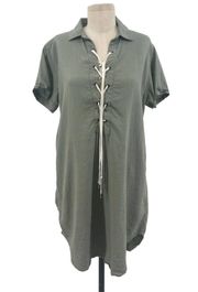 Rails Rocky Lace-up Dress In Sage Green Size Small **Flawed