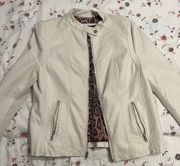 White Faux Leather Jacket