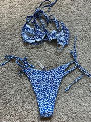 Zaful Blue Floral Bikini