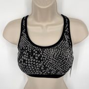 Spiritual Gangster Sports Bra NEW Sz XS/S Snakeskin Print Black Gray Racerback