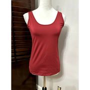 Tank Top Womens Red Sleeveless Scoop Neck Racerback Pullover XS