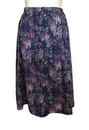 Vintage 70s Lilacs Midi Skirt